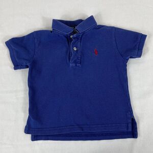 Vintage Y2K Polo Ralph Lauren Navy Blue Polo Shirt Toddler 18 Months
